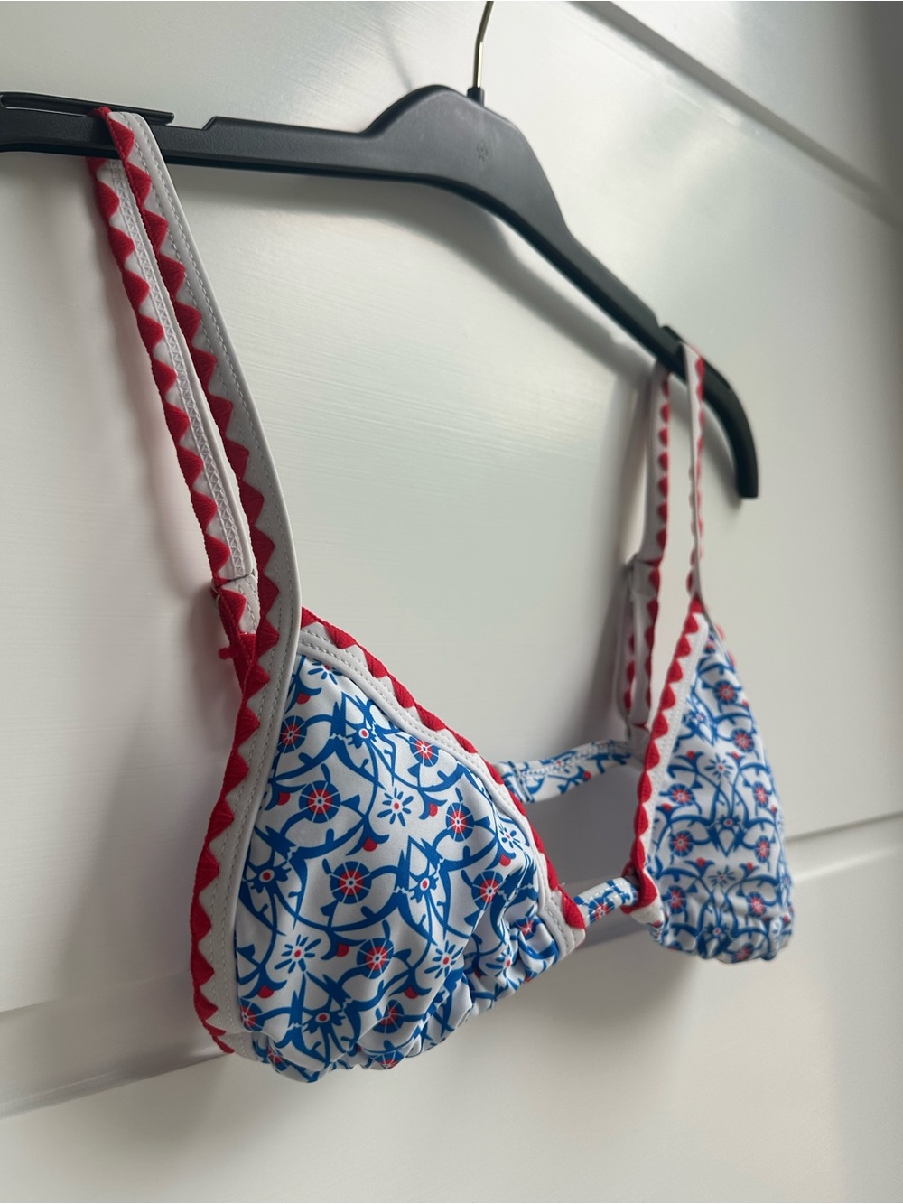 Blue & White Floral Bikini with Red Trim - Picture 8 of 9